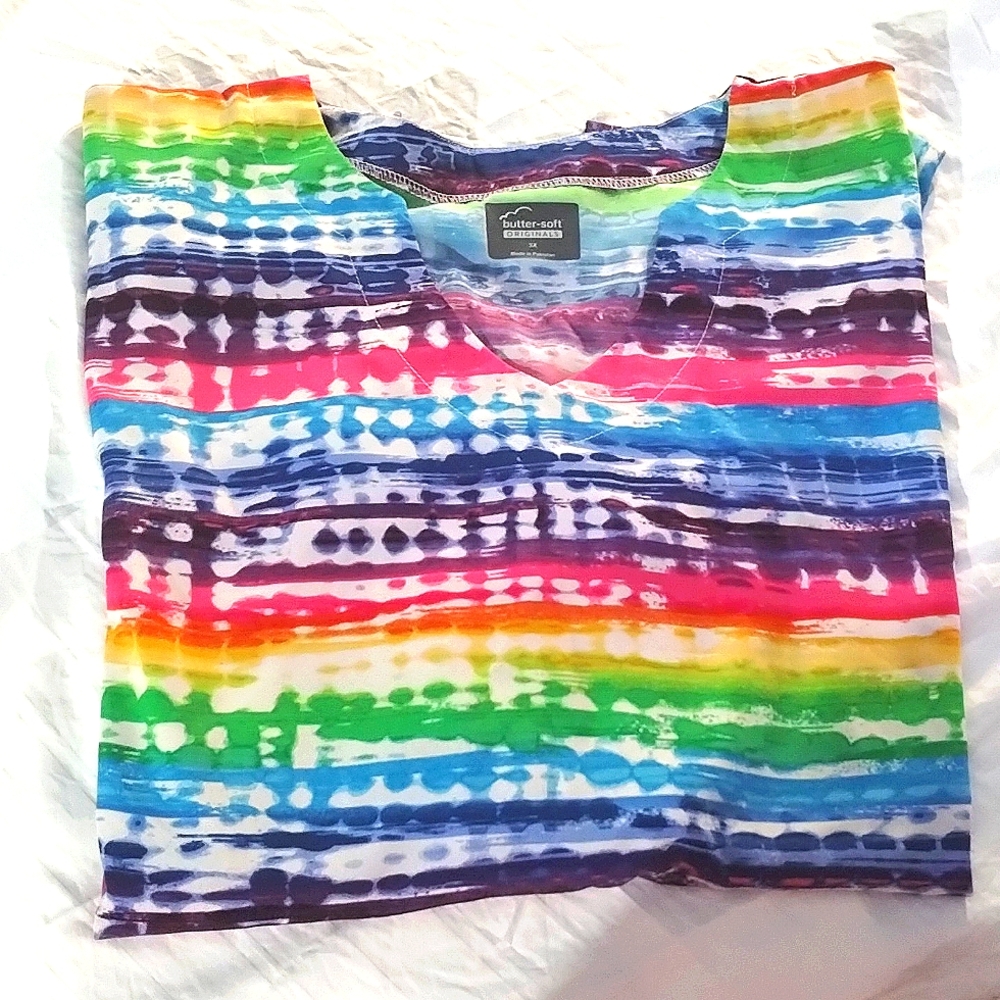 Butter-soft,  like new, colorful, scrub top